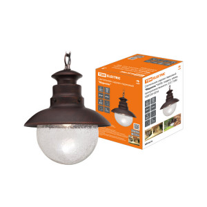 Светильник садово-парковый "Марсель" 60 Вт, подвес, алюм., прозрачное/махагон, Е27, SQ0330-0234