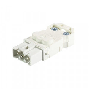 Вилочный разъем на кабель GST 15i3SS1 ZR1 WS, Вилочный разъем на кабель диам. 5,5 - 9 мм, 3 полюса, винтовая фиксация, номинальное напряжение: 250V, номинальный ток: 16A, цвет: белый, серия gesis GST15i3