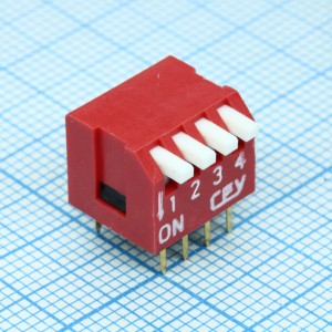 DS1040-04RT, DIP-переключатель с выступающим движком.