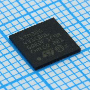 STM32G431CBU6, Микроконтроллер 32-бит ядро ARM Cortex M4 RISC 128кБ Флэш-память 3.3В 48-Pin UFQFPN EP лоток