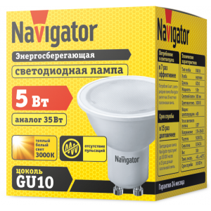 Лампа светодиодная 94 264 NLL-PAR16-5-230-3K-GU10 5Вт 3000К тепл. бел. GU10 360лм 220-240В 94264