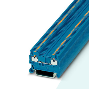 Проходная клемма UPT-1.5-BE, Проходная клемма, тип фиксации провода: Push-in, номинальное сечение: 1,5 мм кв., 17,5A, 500V, ширина: 3,5 мм, цвет: синий, тип монтажа: DIN35