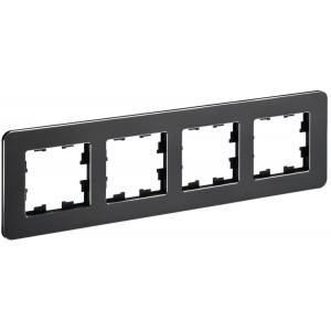 BRITE Рамка 4-мест. РУ-4-1-Бр металл черн. RE BR-M42-M-01-K02