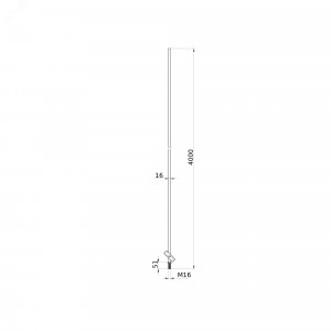 Молниеприемный стержень, 4 м NL4000