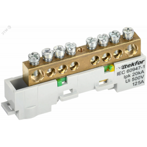 TEKFOR Шина PE земля неизолированная на универсальном держателе 8х12-8-Ж IEK TF-NN20-08-DL-K05