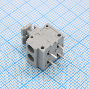 GT235-5.0-02P-11-00, Нажимной безвинтовой клеммный блок 2 контакта. Зажим типа торцевой контакт. Серия GT235-5.0