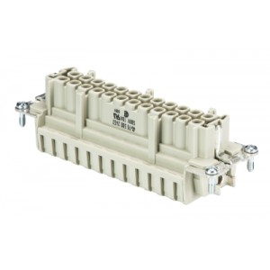 Розеточная контактная вставка 70.500.2453.0, Розеточная контактная вставка, пружинная фиксация, 24 полюса + PE, типоразмер 24B, 500V, 16A, сечение обслуживаемых проводников 0,14-2,5 мм кв, тип покрытия контактов: серебро,