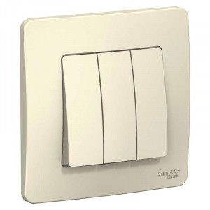 BLANCA скрытой установки трехклавишный выключатель (cх.05), 10A, 250B, молочный BLNVS100502