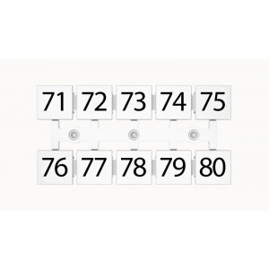 Маркировка (полоска) ZT12-10P-19-14Z(H), Кассета с маркировочными шильдиками, для клемм сечением 16 мм.кв., верхняя, 5x2 шильдиков, нанесенные символы: 71...80, с вертикальным расположением, размер шильдика: 11 x 10,8 мм, цвет: белый
