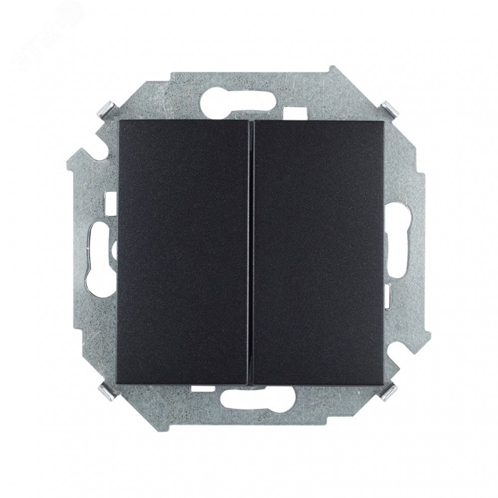 Изображение товара Выключатель двухклавишный Simon 16А 250В графит