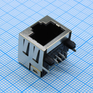 DS1128-06-S8B0P-S, Разъем RJ-45 (гнездо) угловой на плату