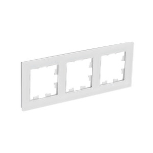 ATLASDESIGN NATURE 3-постовая РАМКА, НАТУРАЛЬНОЕ СТЕКЛО, БЕЛЫЙ (1шт) C2 ATN360103