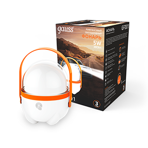 Фонарь кемпинговый модель GFL001 5W 380lm Li-ion 3600mAh диммируемый оранжевый LED 1/20/40 GF001