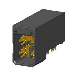 10028917-001LF, Высокоскоростные/модульные разъемы VS AIRMAX, R/A HDR 4POS, PRESS-FIT