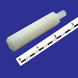 HTS-325, Стойка нейлоновая для печатной платы, шестигранная, М3, 25мм, отверстие-винт