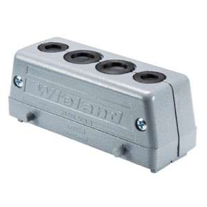 Крышка разъема 70.060.2428.0, Крышка разъема на кабель, типоразмер 24B, IT, без уплотнителя, 4 кабельных ввода с верхним расположением, без защелок (упоры для двух защелок), материал корпуса: алюминиевый сплав