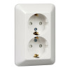 ПРИМА С/У РОЗЕТКА 2-я с заземлением со шторками 16А 250В, БЕЛЫЙ, опт.уп.Россия C3(+) RS16-212-B