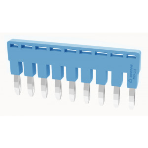 Соединительная перемычка DFA2.5-09P-12-00Z(H), Соединительная перемычка, 9 полюсов, изолированная, вилочная, для клемм: DC2.5, цвет: синий