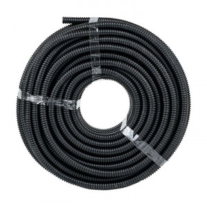 Труба гофр. ПНД тяжелая с протяжкой d16 мм (100 м) черная Plast tpnd-16-t