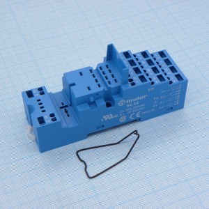 94.54.SMA, Розетка с безвинтовыми клеммами (пружинный зажим) для реле 55.32, 55.34, таймера 85.02, 85.04; применяются модули 99.02; в комплекте металлическая клипса 094.71; версия: синий цвет