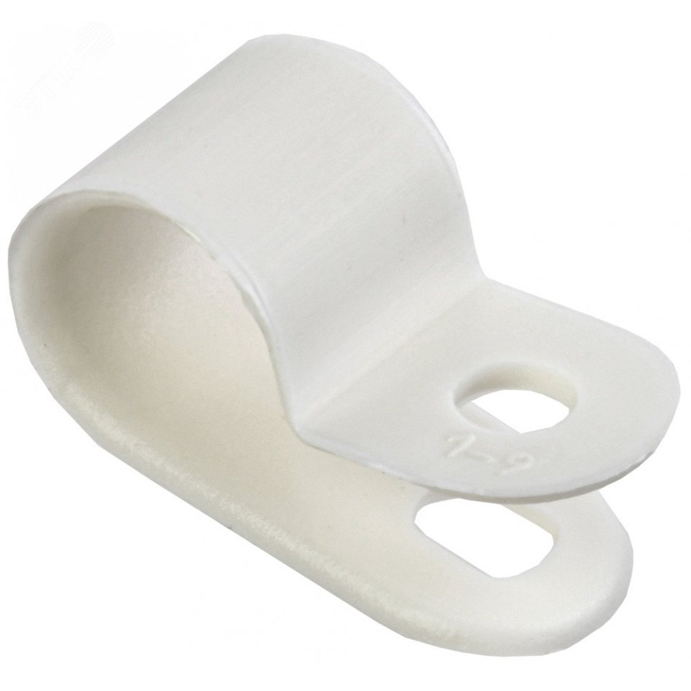 Изображение товара Скоба крепежная 9мм нейлон белая (упаковка 50 шт) IEK