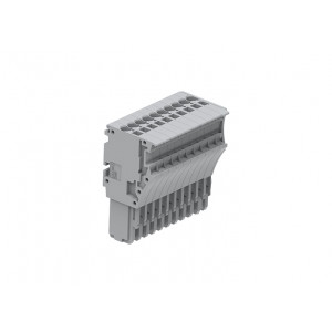 Вилка штекерная 2150-110, Вилка штекерная для клемм с разъемом, тип фиксации провода: пружинный, 10 полюсов, мм кв., 13,5A, 500V, цвет: серый