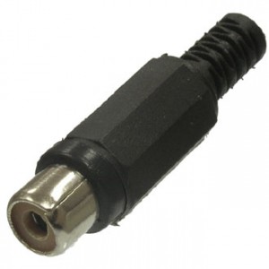 RP-406 BLACK, Гнездо RCA на кабель, пластик черный