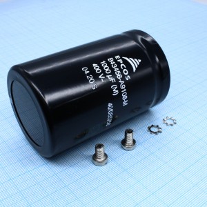 B43456A9108M000, Алюминиевый электролитический конденсатор 400В 1000мкФ ±20% (51.6х80.7мм) под винт 0.06Ом 4600мА12000час 85°С россыпь