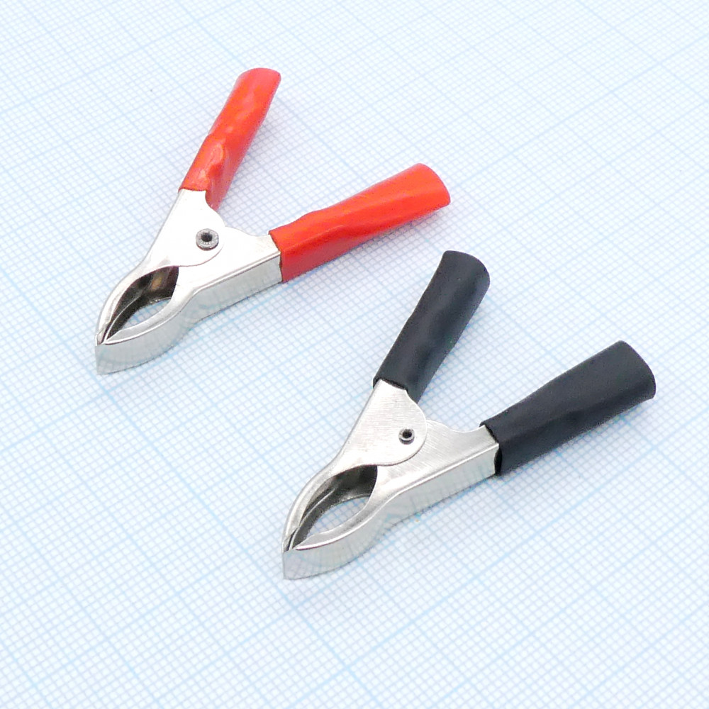 Изображение товара Зажим крокодил 8-0035 кр/чер (пара) 15А