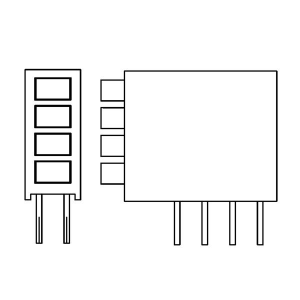 H480CYGYGD, Светодиодные индикаторы для печатного монтажа LED Assembly, Right Angle, 2x3mm Rectangular LED, Quad-Level, 1 Station, Yellow, Green, Yellow, Green, Diffused Lens.
