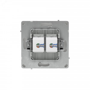 Компьютерная розетка RJ-45 без шторки, кат.5е двойная, KANT, белый песок 7010664