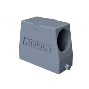 Крышка разъема 76.360.4035.1, Крышка разъема на кабель, типоразмер 16B, высокое исполнение, без уплотнителя, 1 отверстие с резьбой для кабельных вводов M40x1,5, с боковым расположением, без защелки (упоры под одну защелку), материал корпуса: алюминиевый сплав