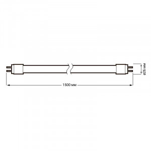 Лампа светодиодная PLED T8-1500GL 24Вт линейная 4000К нейтр. бел. G13 2000лм 185-240В 1032539