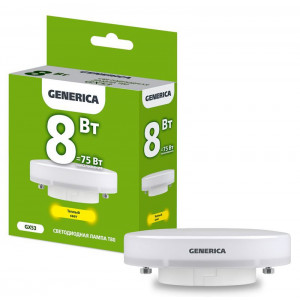 Лампа светодиодная T80 8Вт таблетка 3000К GX53 230В LL-T80-08-230-30-GX53-G
