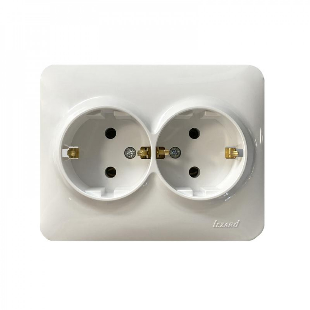 Изображение товара Розетка Karina Life с заземлением и ПБТ белая 708-0200-127B