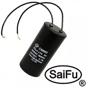 CBB60  35UF  450V WIRE (SAIFU), Пусковой конденсатор SAIFU CBB60, 35 мкФ, 450 В, с проводом