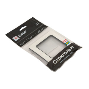 Рамка 1-м Стокгольм бел. с линией цвета черн. PROxima EXM-G-304-10