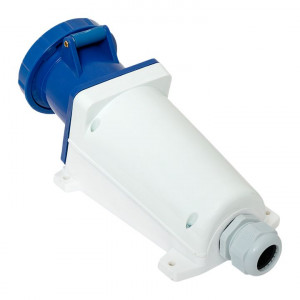 Розетка стационарная наружная 133 2Р+РЕ 63А 220В IP67 EKF