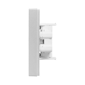 Механизм розетки двойной, 16А, без заземления, без шторок, с рамкой, алюминий Эпика EKF UP1-SOA-200