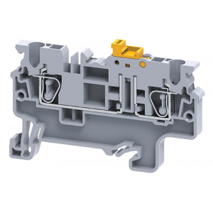 Клемма с размыкателем CXK2.5, Клемма с ножевым размыкателем, тип фиксации провода: пружинный, номинальное сечение: 2,5 мм кв., 20A, 1000V, ширина: 5 мм, цвет: серый, тип монтажа: DIN35
