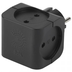 Разветвитель 4-м без заземл. 16А IP20 SP-4-B черн. Б0008207