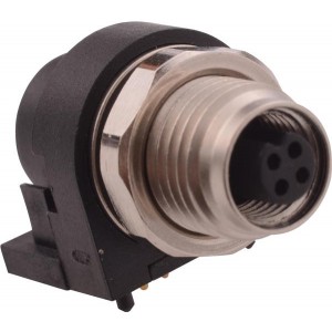 853-004-213R001, Цилиндрические метрические разъемы M5 4 Pos F Rt Ang Pan mnt