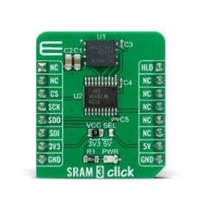 MIKROE-4293, Средства разработки интегральных схем (ИС) памяти SRAM 3 Click