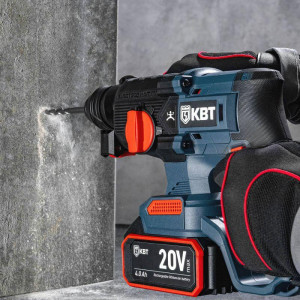 Перфоратор аккумуляторный HB-20-24 серия ПРОФИ, Перфоратор аккумуляторный 20V бесщеточный с максимальным размером оснастки SDS-Plus до 24 мм, 2 аккумуляторные батареи: Li-ion, 20 В/4Ач, зарядное устройство, кейс