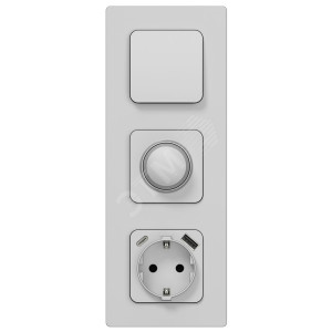 FLITE Розетка 1-местная с заземлением с защитными шторками 16А с USB A+C 20Вт безвинтовое крепление РСЮшс11-1-ФлА алюминий IEK FI-R14-16-1-U22-020-K47