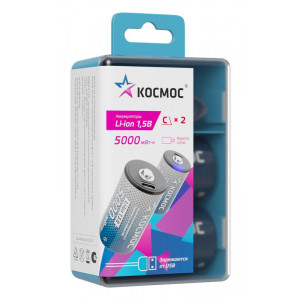 Аккумулятор C Li-ion 5000мАч (блист.2шт) КОСМОС KOCR14Li5000mWh2B