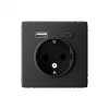 Изображение товара ARTGALLERY розетка 16А с 2 USB A+C, 5В/2,4А/3,0А, 2х5В/1,5А, механизм, базальт GAL001432