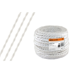 Ретро провод "Эко" 2х1,5 витой ГОСТ белый (20м) SQ2801-0201