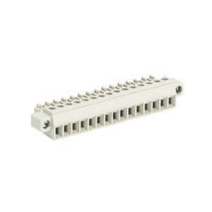 Розеточный разъем на кабель 8513 B/15 F, Розеточный разъем, угловой, на кабель, шаг: 3.5 мм, 15 полюсов, фиксация провода винтовая, исполнение: с маркировкой, с монтажными фланцами, 250V, 8А, цвет: серый