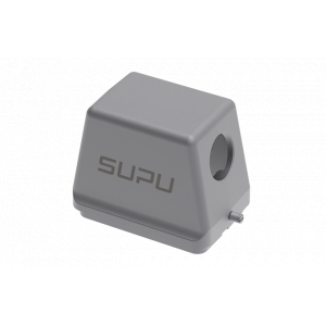 Крышка разъема S48B-SE-2B-M50, Крышка разъема на кабель, типоразмер 48B, без уплотнителя, 1 отверстие с резьбой для кабельных вводов M50x1,5, с боковым расположением, без защелки (упоры под одну защелку), материал корпуса: алюминиевый сплав